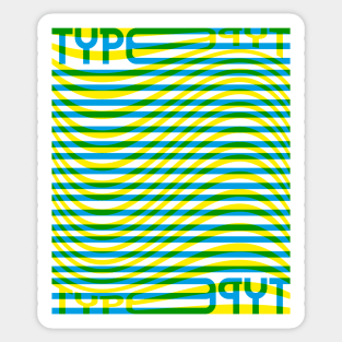 Type Wave (Blue Yellow Green) Sticker